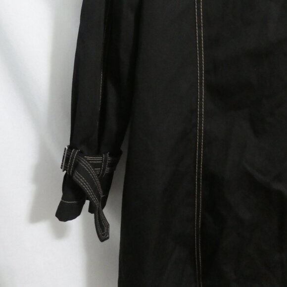 Limited Edition - FENNELLI | size 14 | Long Black Lightweight Trench Coat - Picture 12 of 16